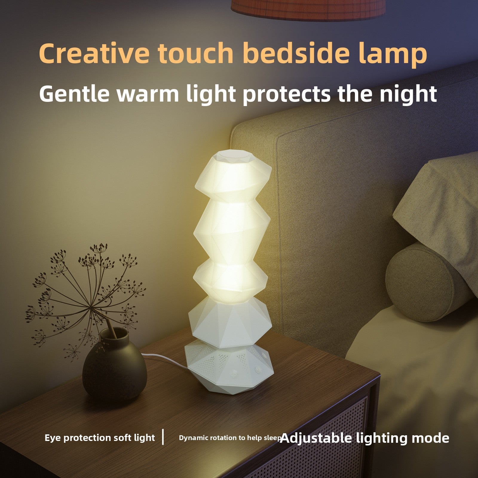 Rotating Crystal Bluetooth Atmosphere Lamp with Night Light