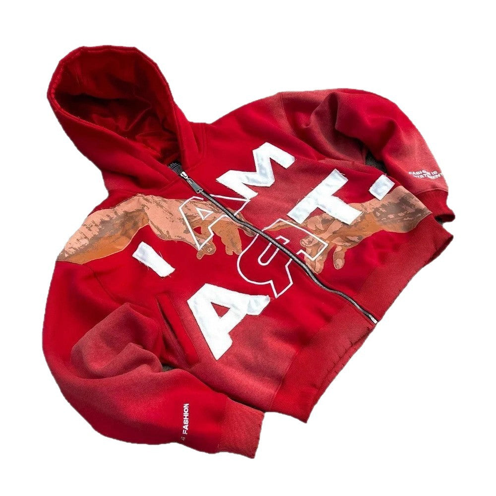 Colorful Letter Print Hooded Sweatshirts